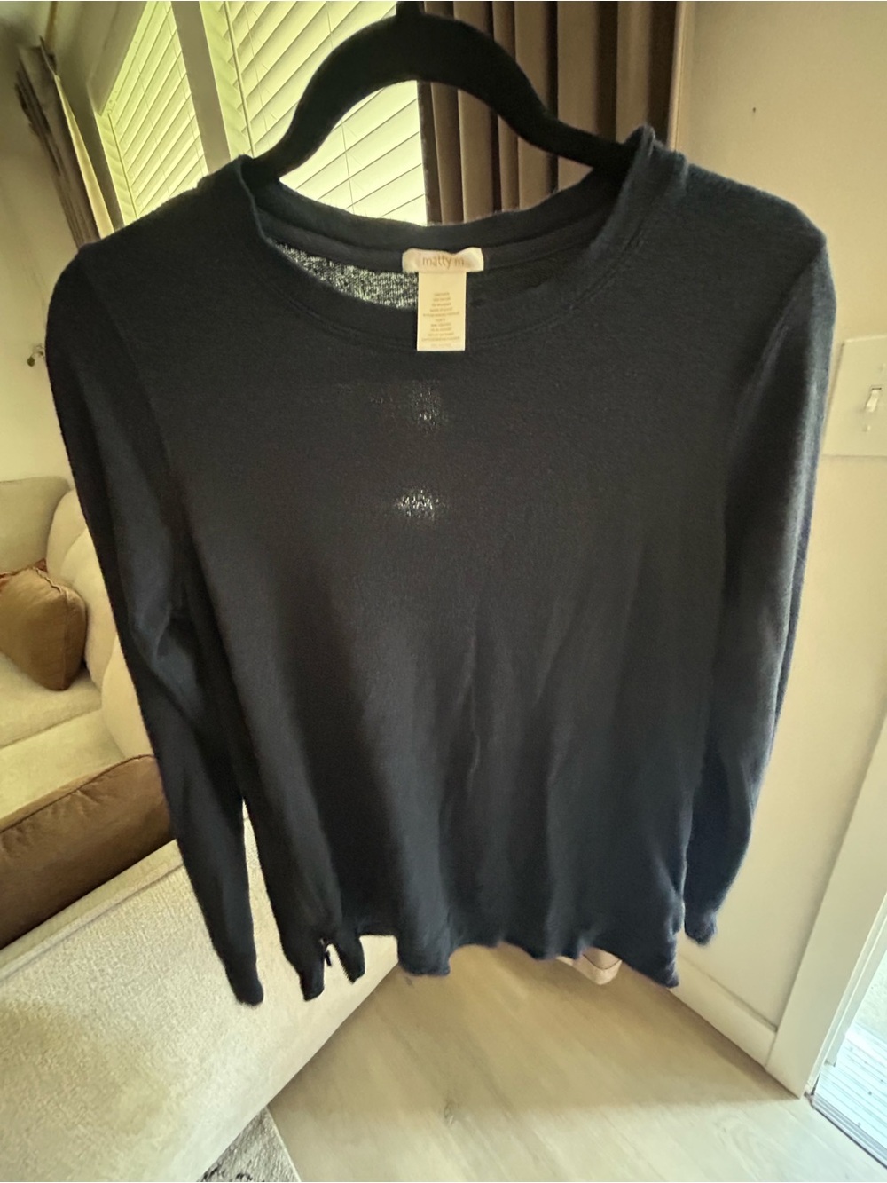 Matty M Navy Long-Sleeve Crewneck Sweater